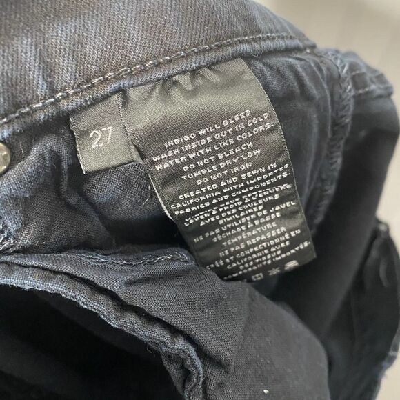 J Brand Skinny Jeans Occult Wash Factory Faded Black Dark Gray Pants Raw Hem 27 - Picture 10 of 11